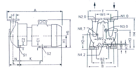 2BV水環(huán)真空泵尺寸圖3