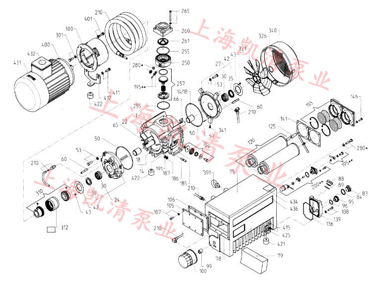 XD旋片式真空泵分解圖